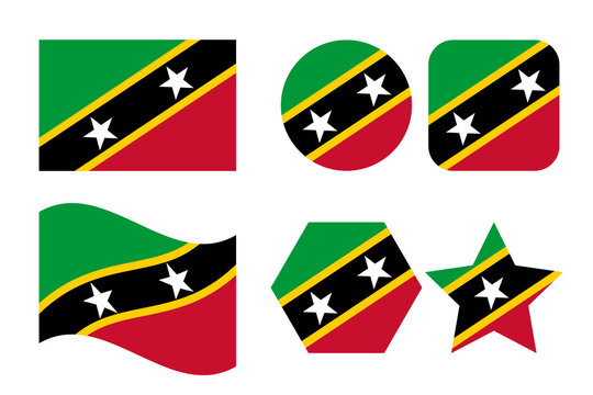 Saint Kitts and Nevis flag simple illustration for independence day or election - Powered by Adobe