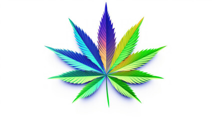 Minimalist Cannabis Leaf on White Background