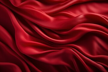 Rich Red Silk Fabric Texture background: Luxurious, Vibrant Textile Background in Crimson and Scarlet Hues
