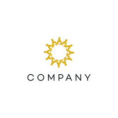 Fototapeta premium Sun solar power energy system weather community education business, logo, design, brand identity, flat logo, company, editable, vector