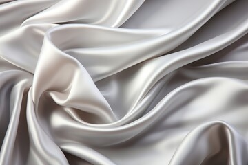 Fototapeta premium Elegant Silver Silk Fabric Background Texture with Luxurious, Shimmering Metallic Thread Weave
