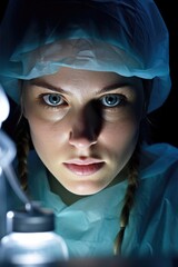 A clinical researcher in a lab. Generative AI