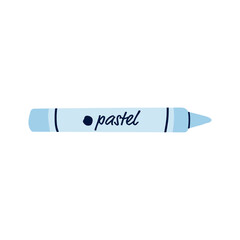Pastel stick and colored tool for drawing or painting, stationery, art supplies concept on white background flat vector illustration.

