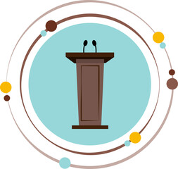 Speaker podium vector graphic icon transparent background