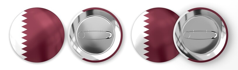 Qatar - round badges with country flag on white background - 3D illustration