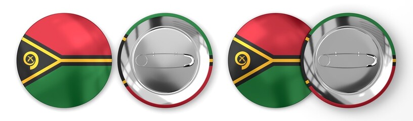 Vanuatu - round badges with country flag on white background - 3D illustration
