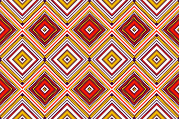 Abstract ethnic pattern, seamless floral, icosahed, geometric, zigzag. Indian tribal pattern, purple red white yellow for textiles, rugs, cushions, clothes, scarves.