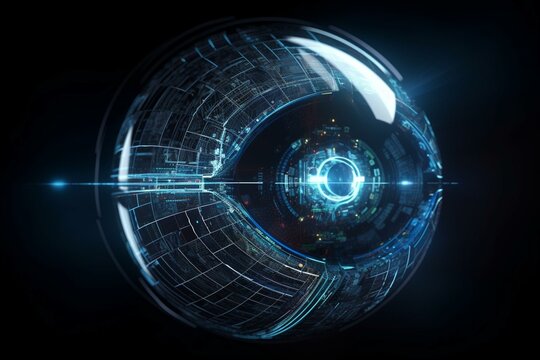 Conceptual design of a high-tech eye with advanced cyber technology. Generative AI