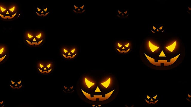 Halloween pumpkin particles loop animation background