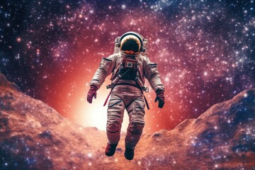 Naklejka premium Professional Portrait of an Astronaut Conducting Research in Space. Generative AI