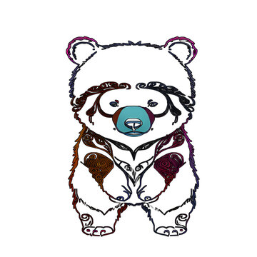 Cute Bear Illustration PNG images transparent background Ai Generative