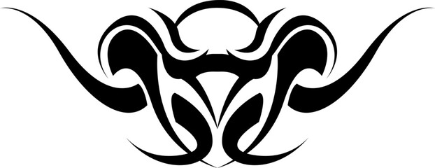 Bird head tattoo, tattoo illustration, vector on a white background.