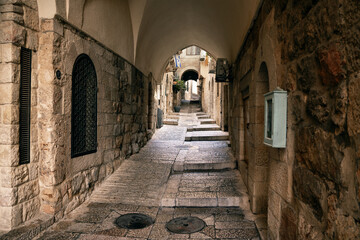 Obraz premium Narrow street of the Old City of Jerusalem