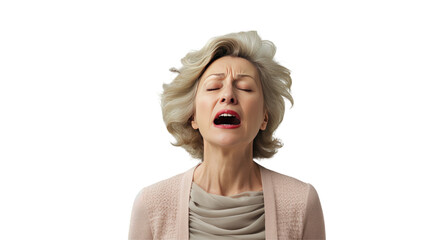 Woman sneezing - obrazy, fototapety, plakaty