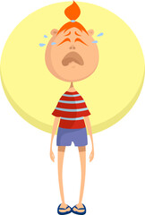 Girl crying, illustration, vector on a white background.