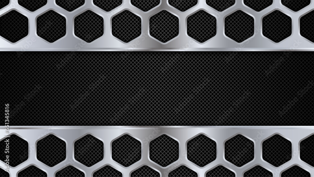 Poster abstract metal background. geometric background with hexagons. vector design template