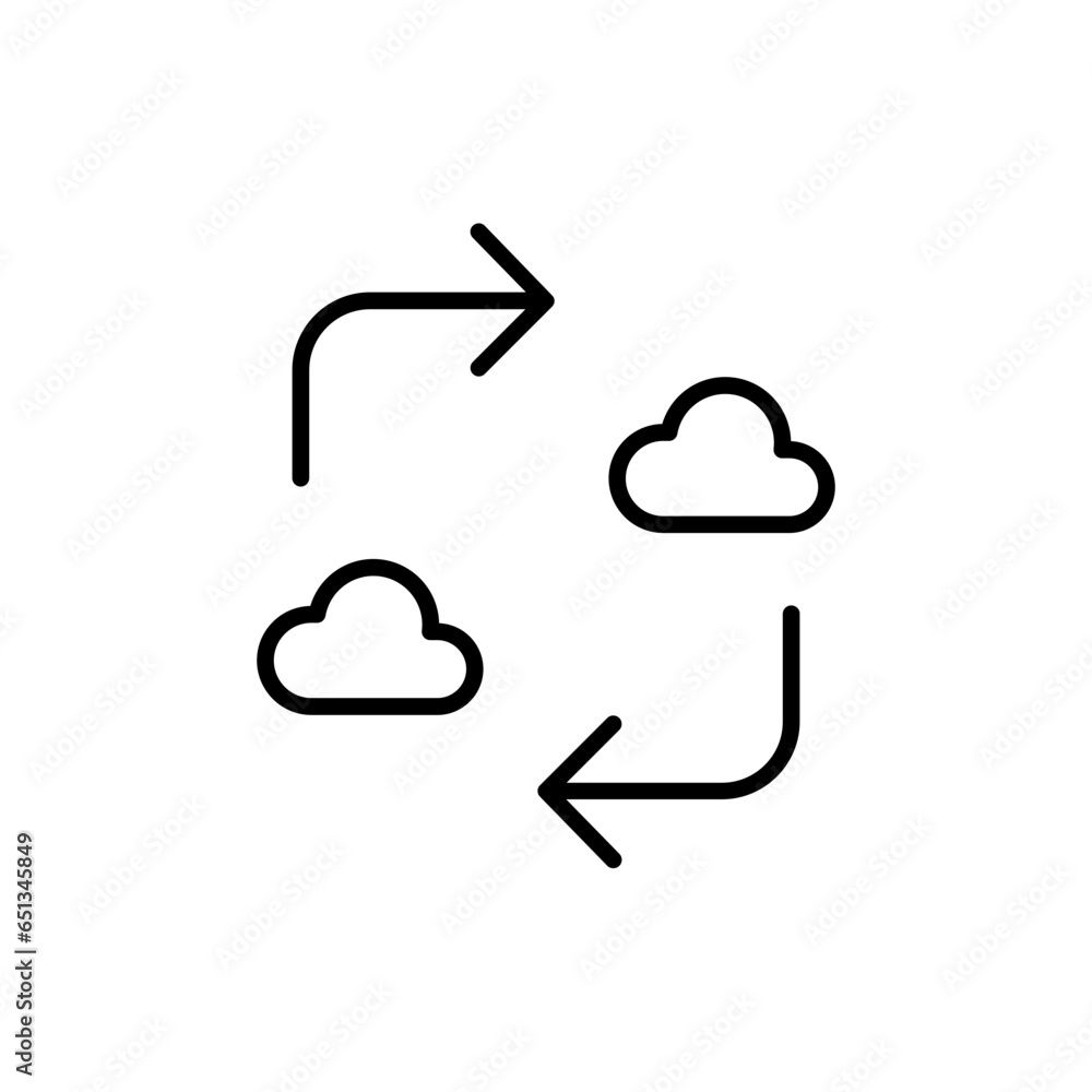 Poster Refresh Cloud icon , convert drive data storage icon , Sync repeat and reload Cloud computing icon sign - clouds rotate recycling icon symbol for apps and website
