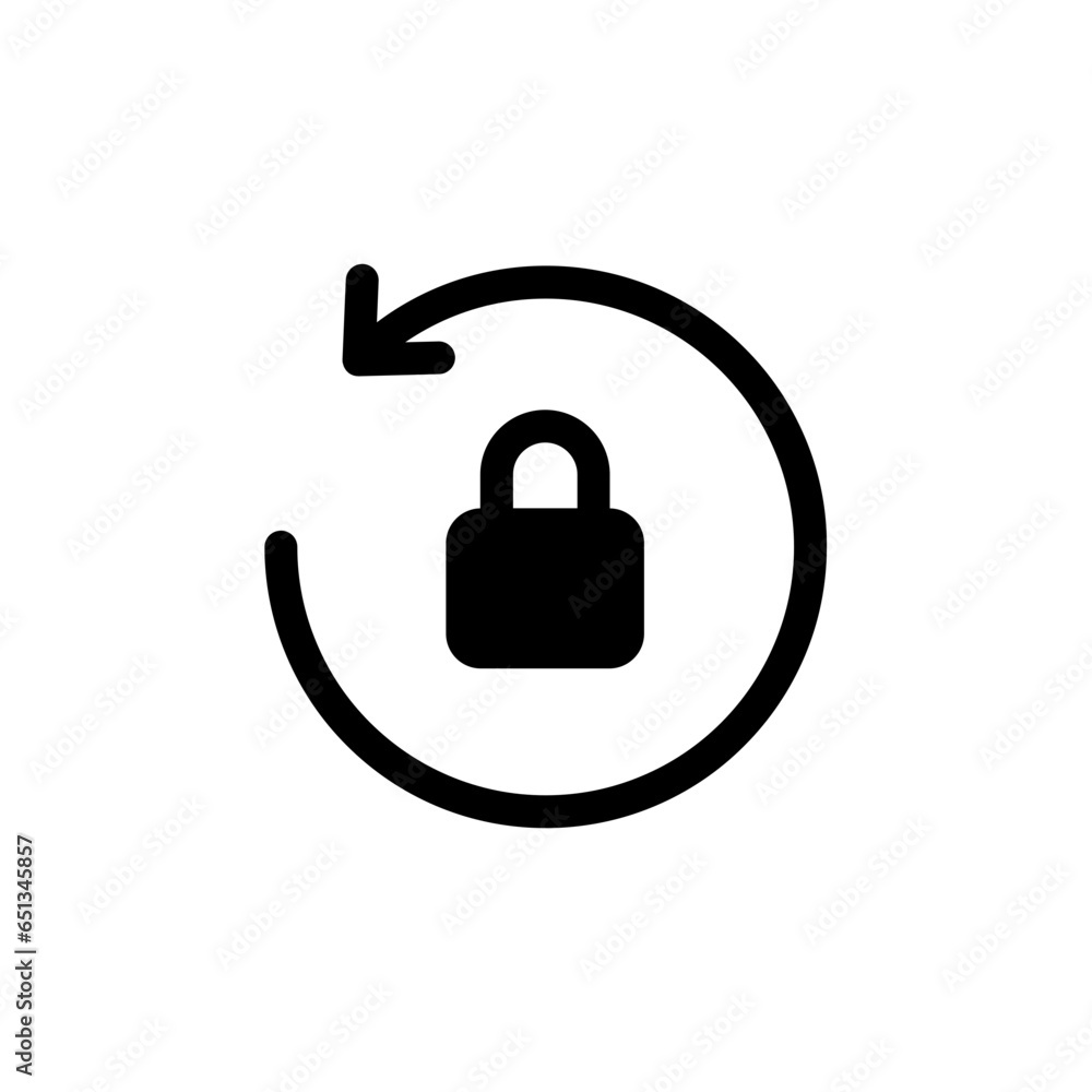 Poster refresh rotate Lock icon , privacy icon , secure private security icons - update, repeat, reload padlock icon  - web ui interface website icons