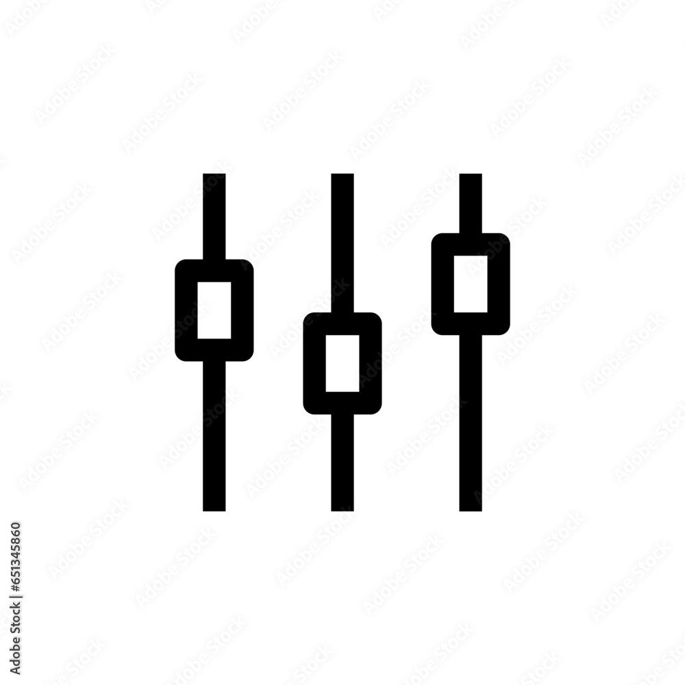 Poster sound volume level icon, control panel slide icon, sound controller icon, adjustment settings slider