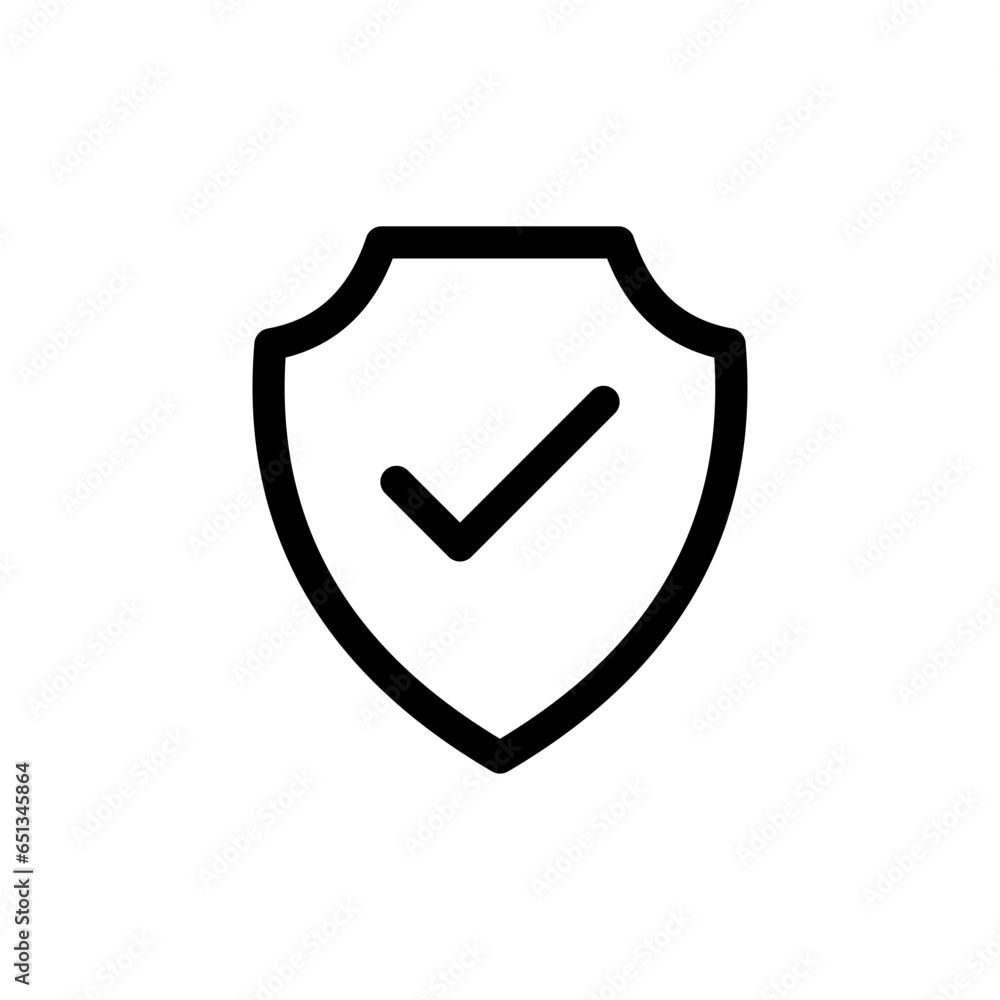Leinwandbilder shield check mark icon or security shield protection icon with tick symbol. web vector icon
