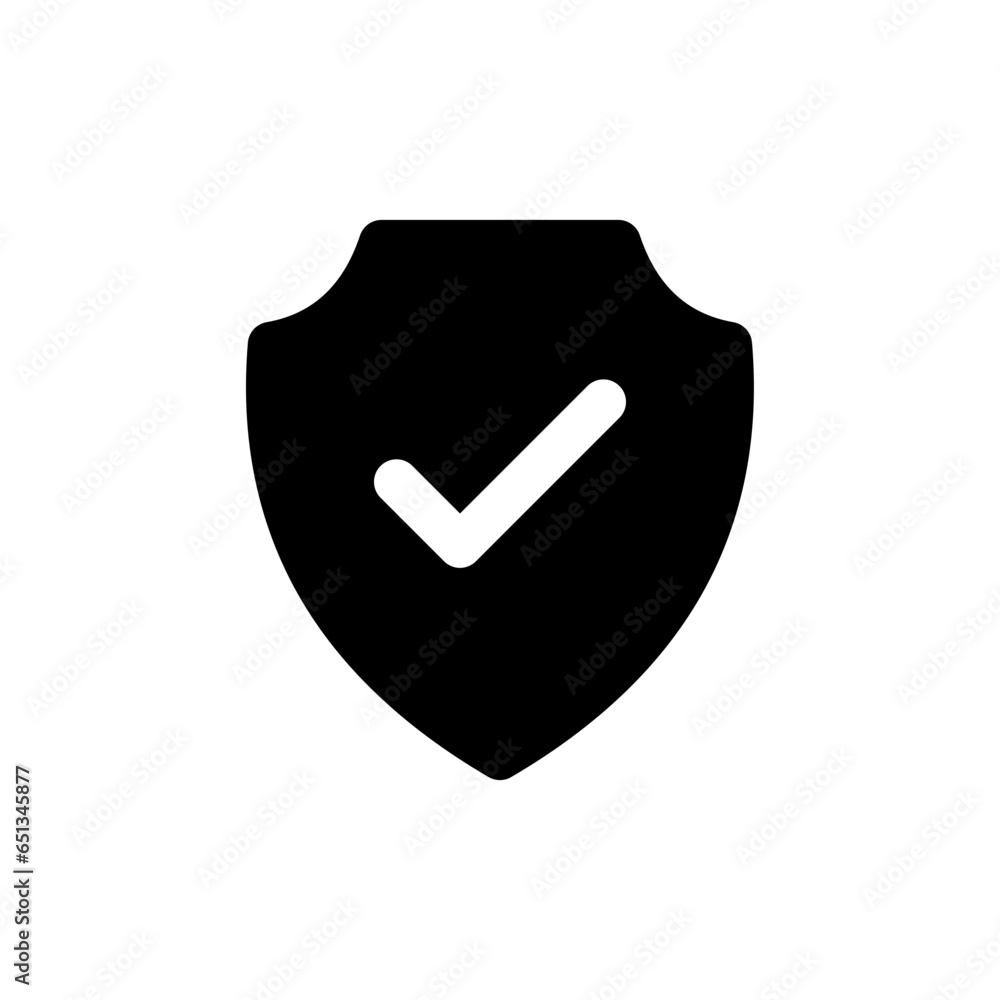 Leinwandbilder shield check mark icon or security shield protection icon with tick symbol. web vector icon