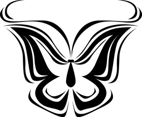Butterfly tattoo, tattoo illustration, vector on a white background.
