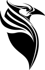 Bird head tattoo, tattoo illustration, vector on a white background.