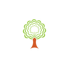Tree, flower, plant, leaf, nature, organic, landscaping green business, logo, design, brand identity, flat logo, company, editable, vector,