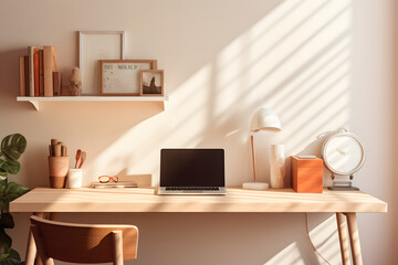 Notebook/Laptop auf einem Schreibtisch - Moderner Arbeitsplatz