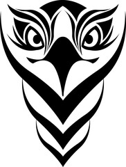 Osprey head tattoo, tattoo illustration, vector on a white background.
