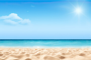 Fototapeta premium Summer product background, blue sea background 