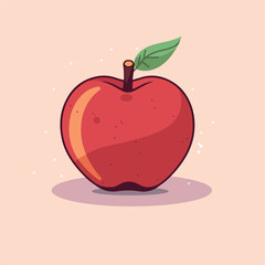 A flat apple cartoon illustration