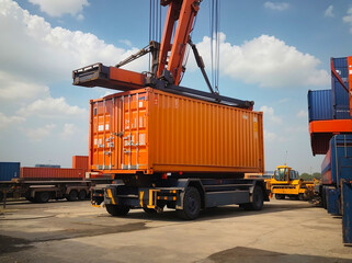 crane truck logistic container