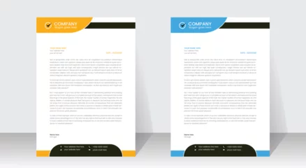 Poster Letterhead template set, Corporate business letter head design template set with unique shape. business letterhead © eyaphic