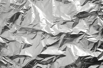 A close-up of crinkled tin foil - obrazy, fototapety, plakaty