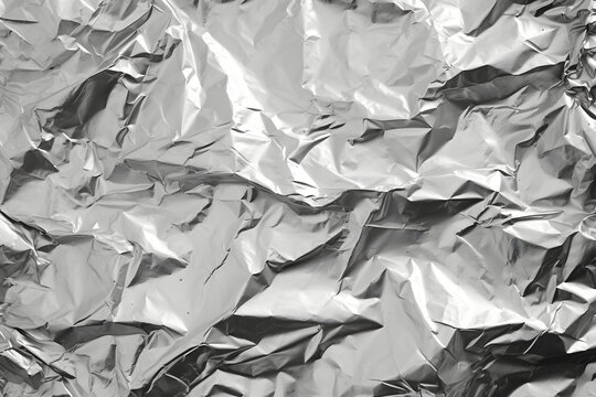 A close-up of crinkled tin foil