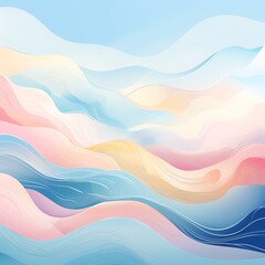 Abstract ocean wave with sun and sky curvy lines and fluid swirls Copy space backdrop for text