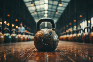 A person lifting kettlebells in a gym, showcasing the resurgence of kettlebell training in fitness...