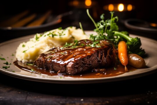 Deliciously Tender Sauerbraten: A Close-Up Culinary Masterpiece