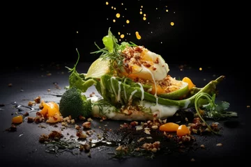Foto auf Leinwand A Delectable Delight: Captivating Tasty Food Photography Showcasing the Richness of Belgian Paling in 't Groen © aicandy