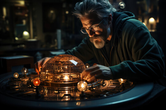 A quantum physicist working on quantum algorithms for optimization, showing the practical applications of quantum computing. Generative Ai.