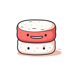 Waxing Sponge vector icon in minimalistic, black and red line work, japan web