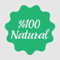 Green %100 Natural Tag