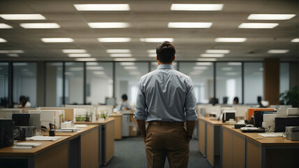 Handsome employee at the workspace office