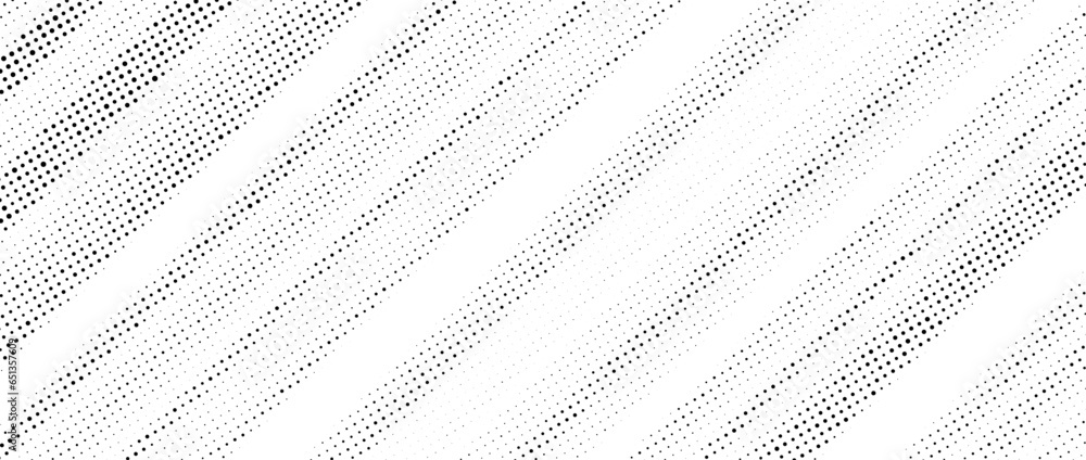 Wall mural halftone diagonal striped texture. black and white dotted oblique faded gradient. grunge noise slant