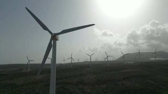 windmills farm, renewable energy wind power generators turbines