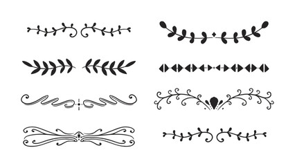 Vector hand-drawn divider collection set