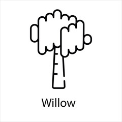 Willow icon vector stock illustration