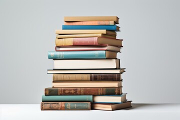 stack of books on white background. Generative AI