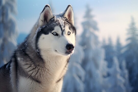an image featuring a beautiful Siberian husky. Generative AI